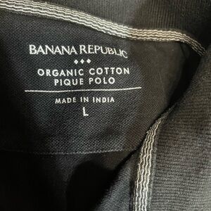 Banana Republic Organic Cotton Pique Polo in Black
